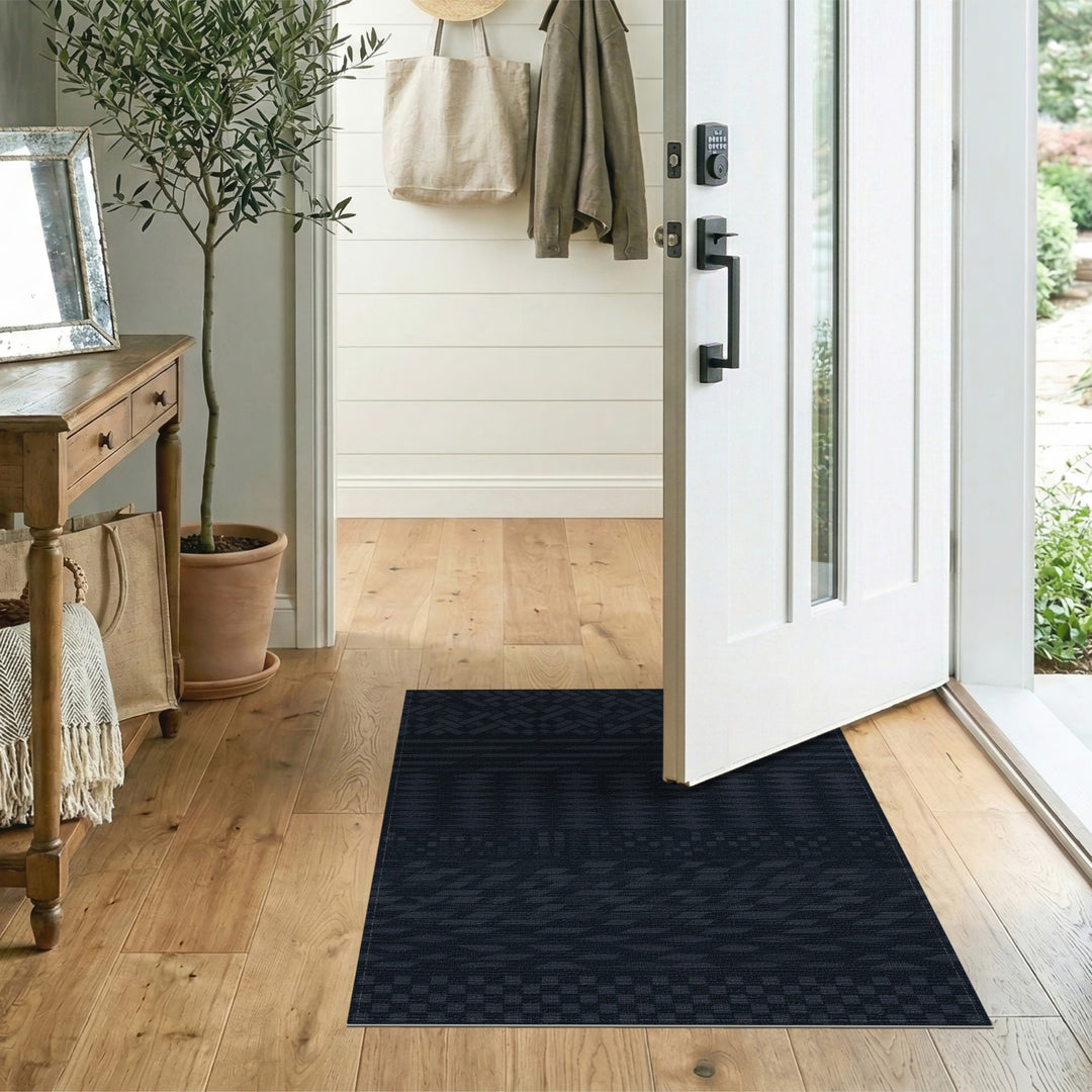 Dark Geometric Modern Area Rug