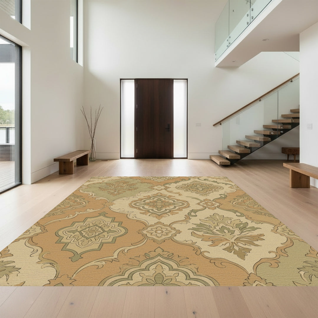 Earth Tones Floral Arabesque Rug