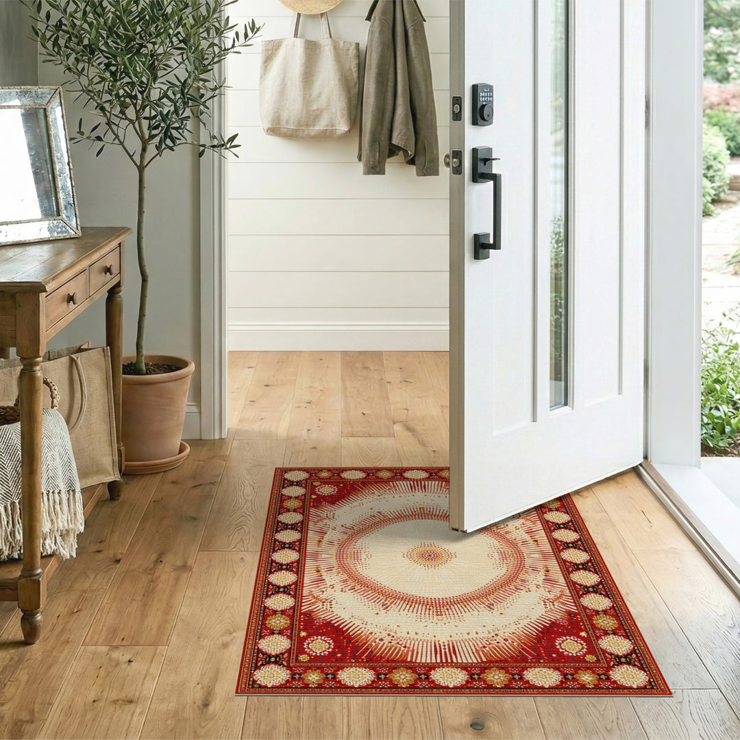 Red Persian Medallion Area Rug