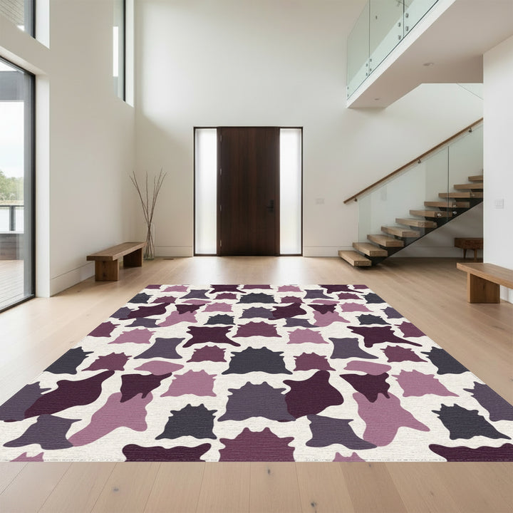 Plum Orchid Hide Patchwork Rug