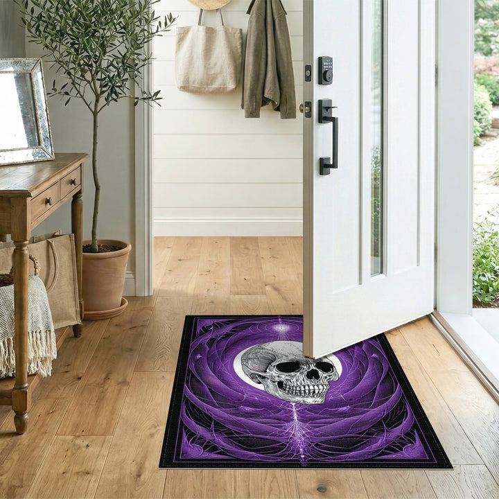 Purple Skull Web Area Rug