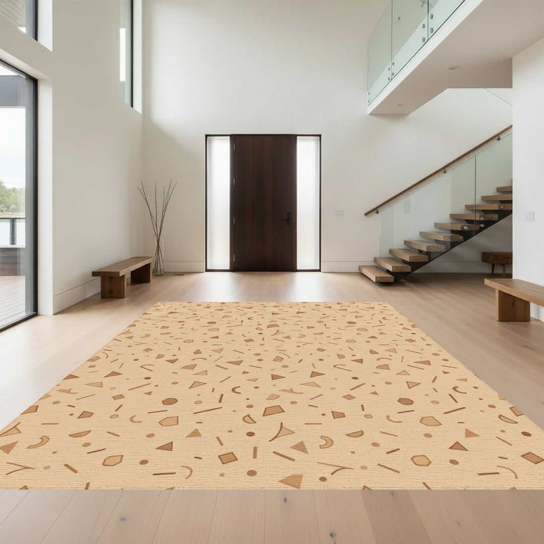 Terracotta Geometric Scatter Abstract Rug