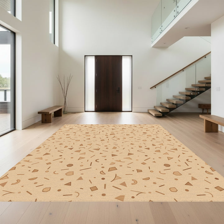 Terracotta Geometric Scatter Abstract Rug