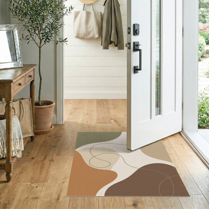 Abstract Neutral Organic Area Rug