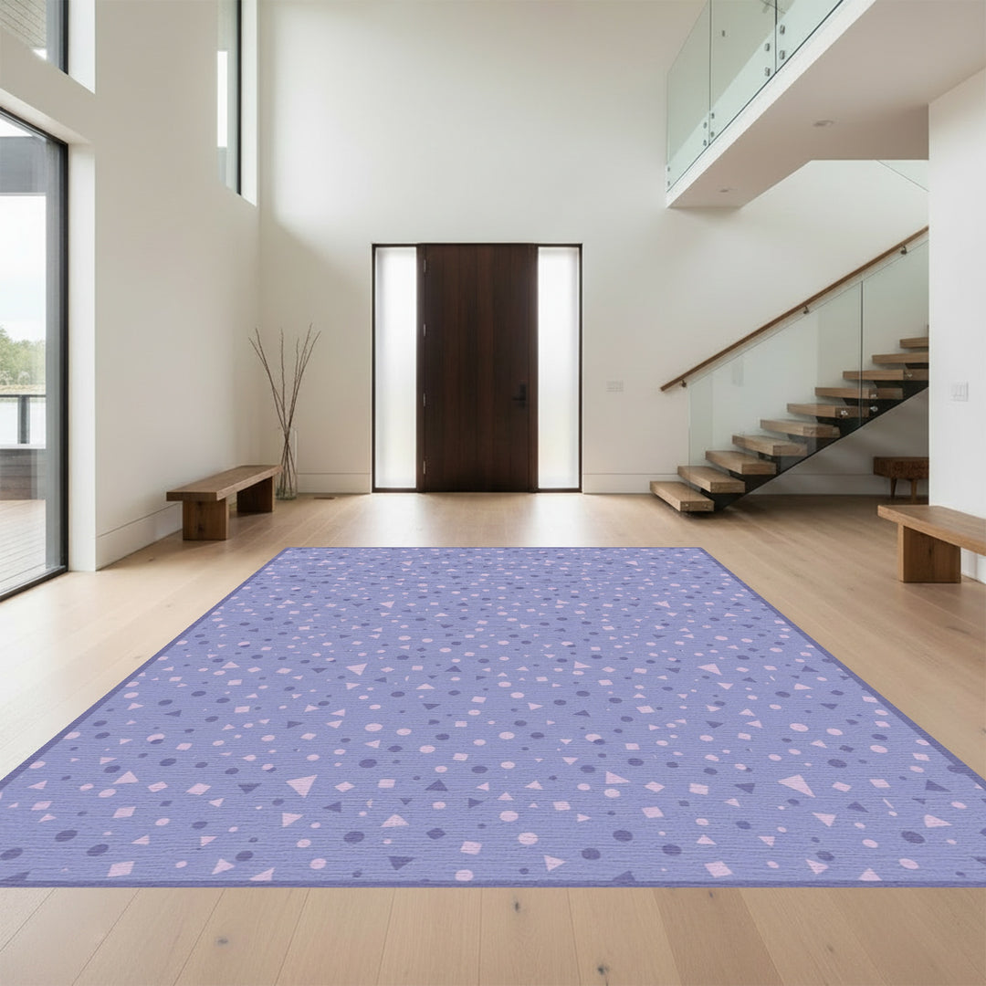 Lavender Confetti Geometric Sprinkle Rug