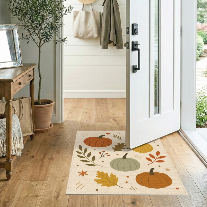 Fall Pumpkin Harvest Washable Area Rug