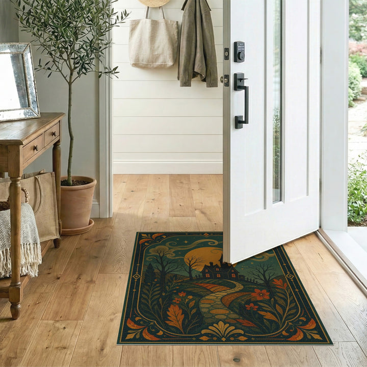 Moonlit Gothic Manor Vintage Rug