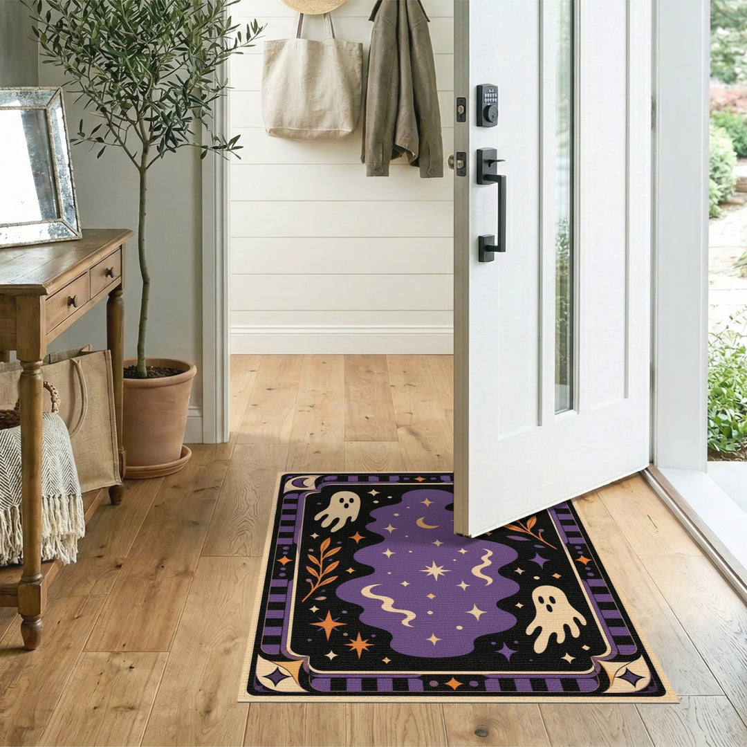 Purple Ghost Celestial Kids Area Rug