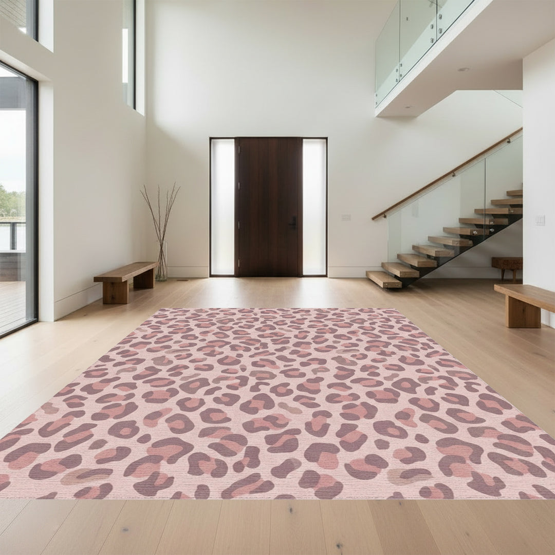 Soft Rose Leopard Spots Rug