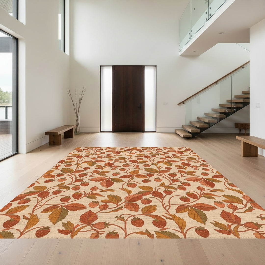 Autumn Strawberry Vine Medallion Rug