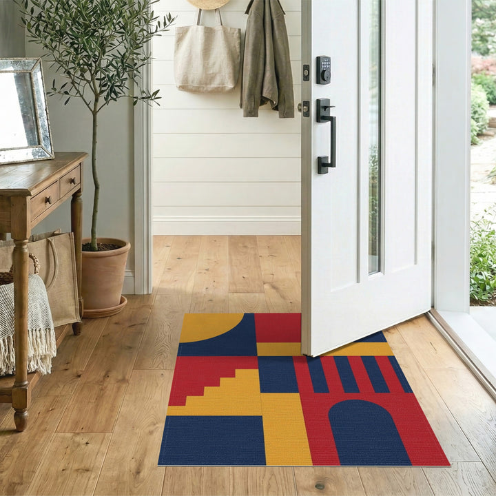 Bold Geometric Multi-Color Area Rug