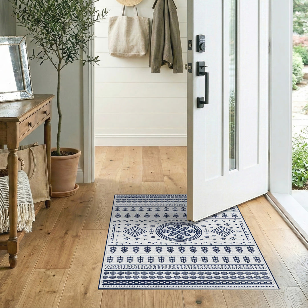 Blue Heritage Tribal Medallion Rug