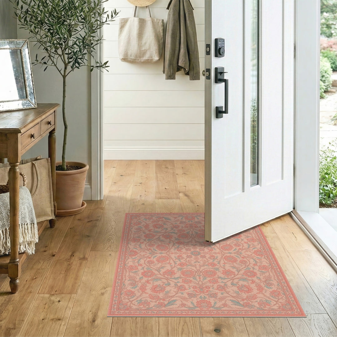 Pink Floral Vintage Area Rug