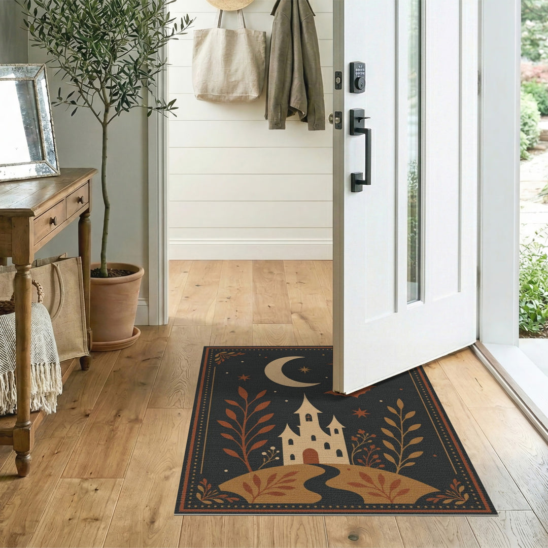 Moonlit Castle Bat Area Rug