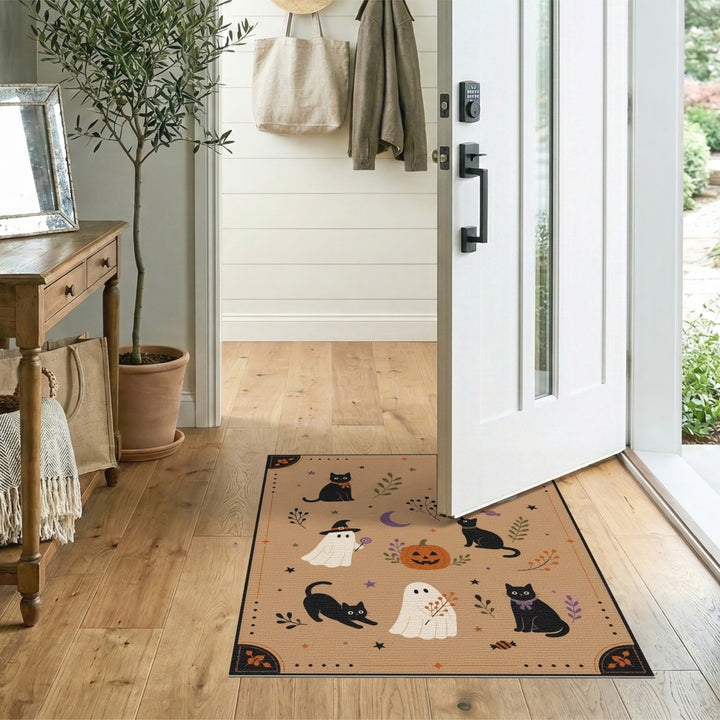 Halloween Black Cats Ghosts Kids Area Rug