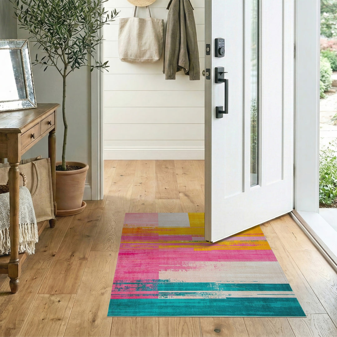 Vibrant Abstract Multi-Color Area Rug