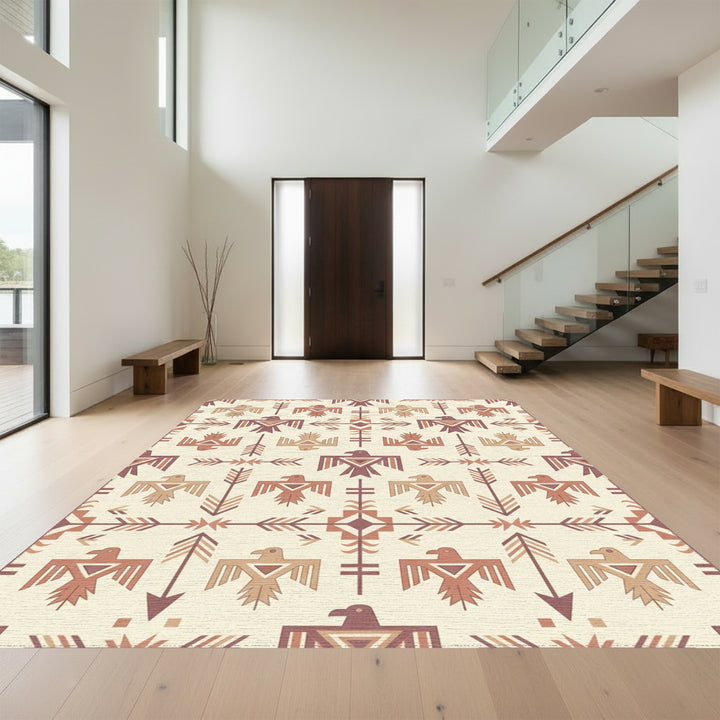 Earthy Thunderbirds Arrow Geometric Rug