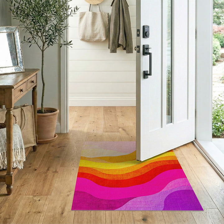 Vibrant Wave Multi-Color Area Rug