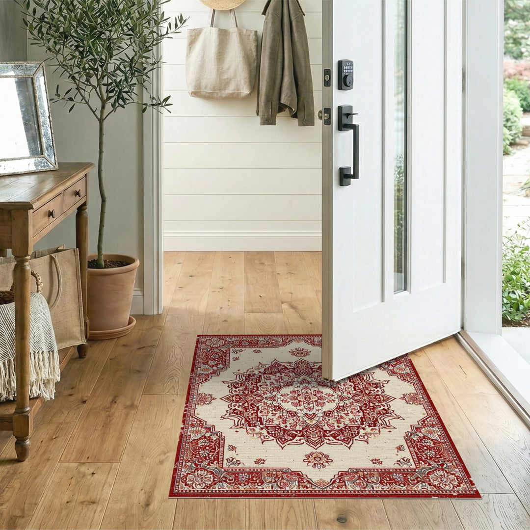 Red Persian Medallion Area Rug