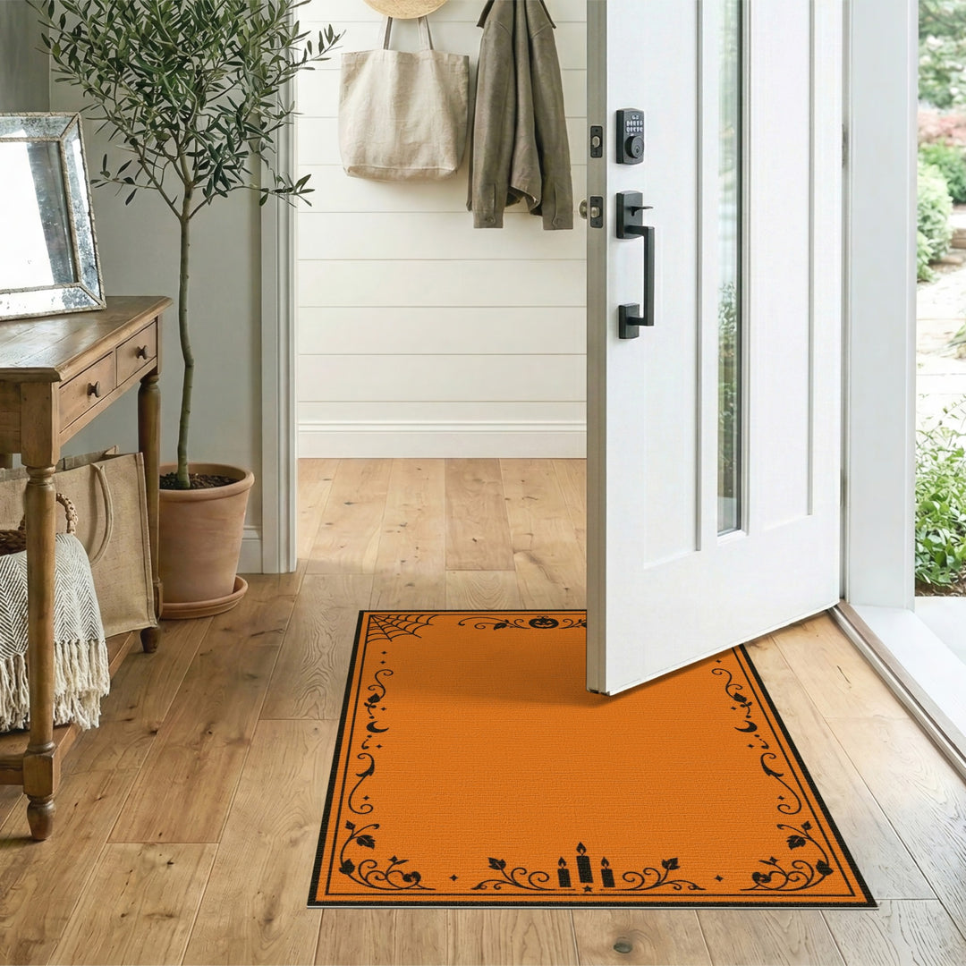 Orange Halloween Pumpkin Kids Area Rug