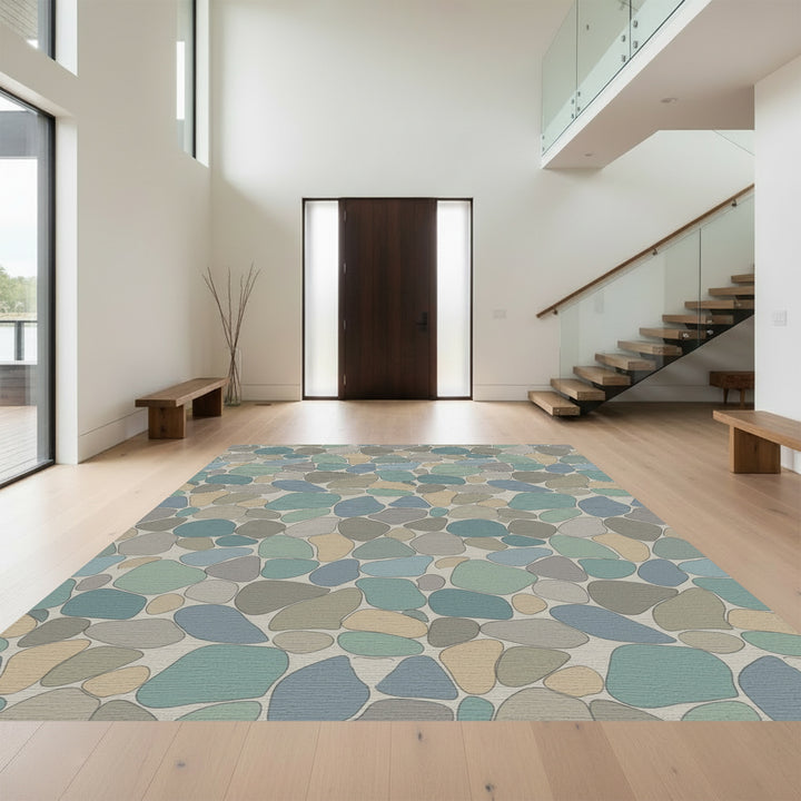 Coastal Pebble Patchwork Arrangement Rug