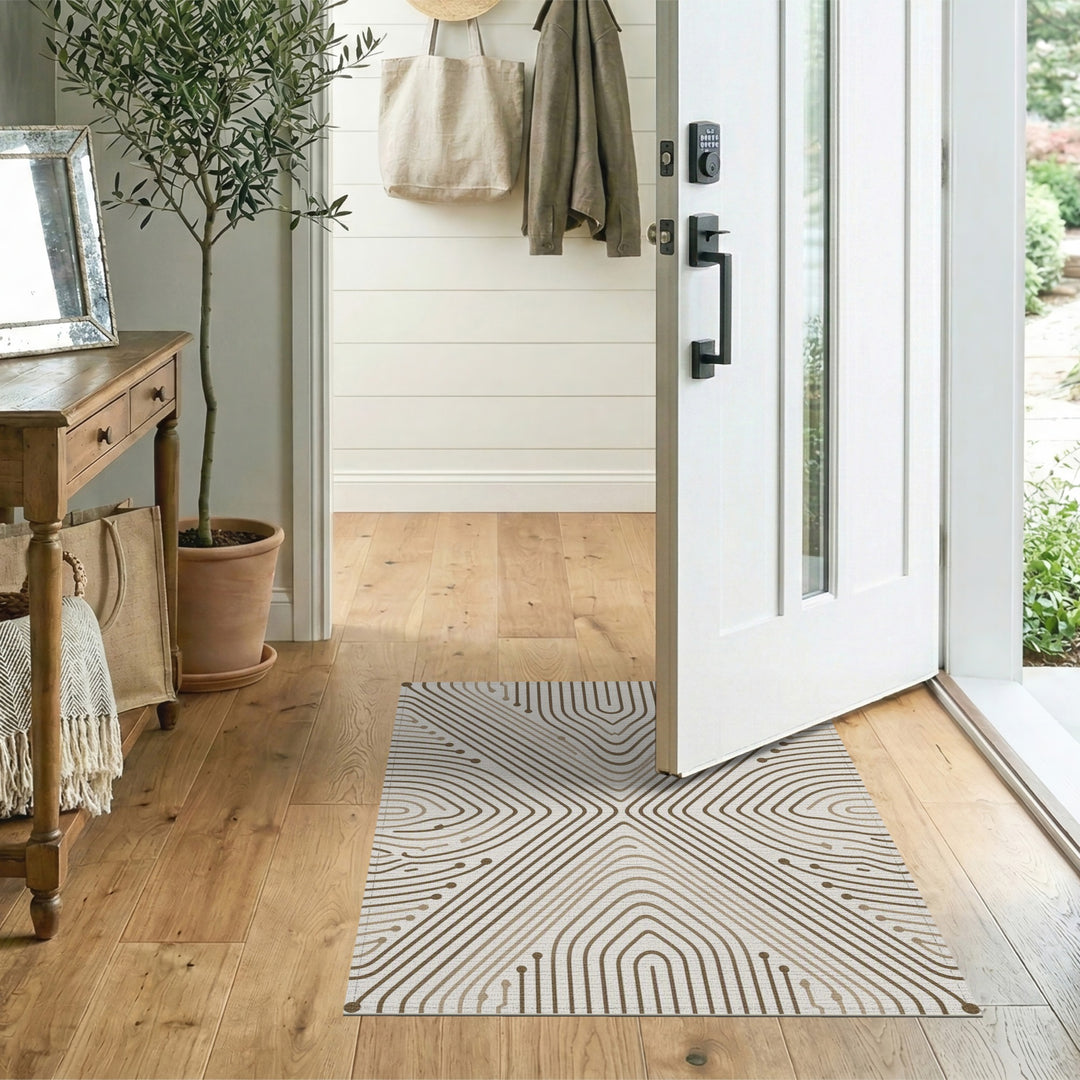 Modern Geometric Brown Area Rug