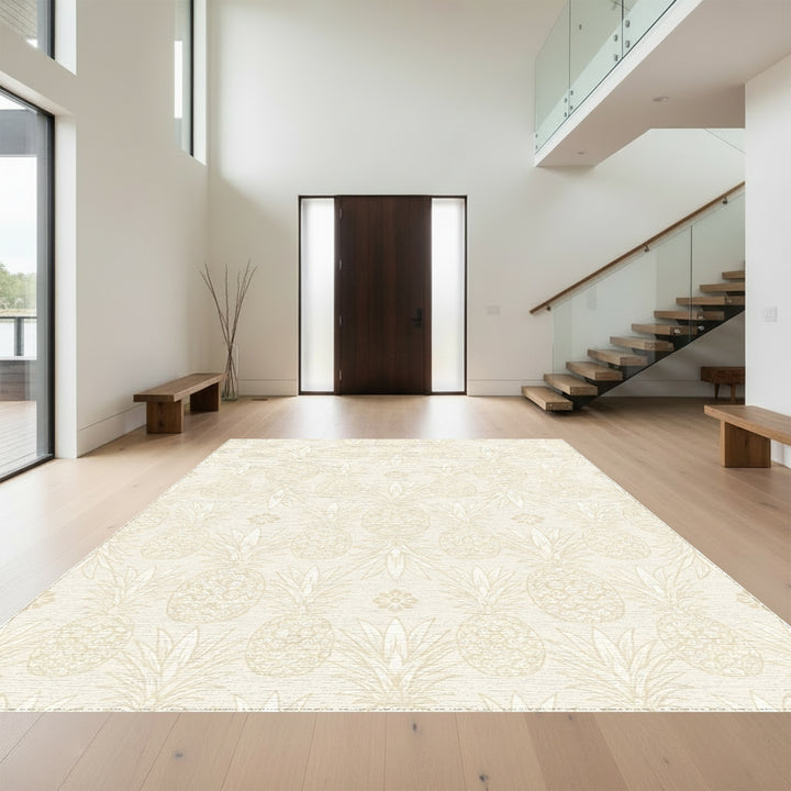 Cream Pineapple Botanical Repeat Rug
