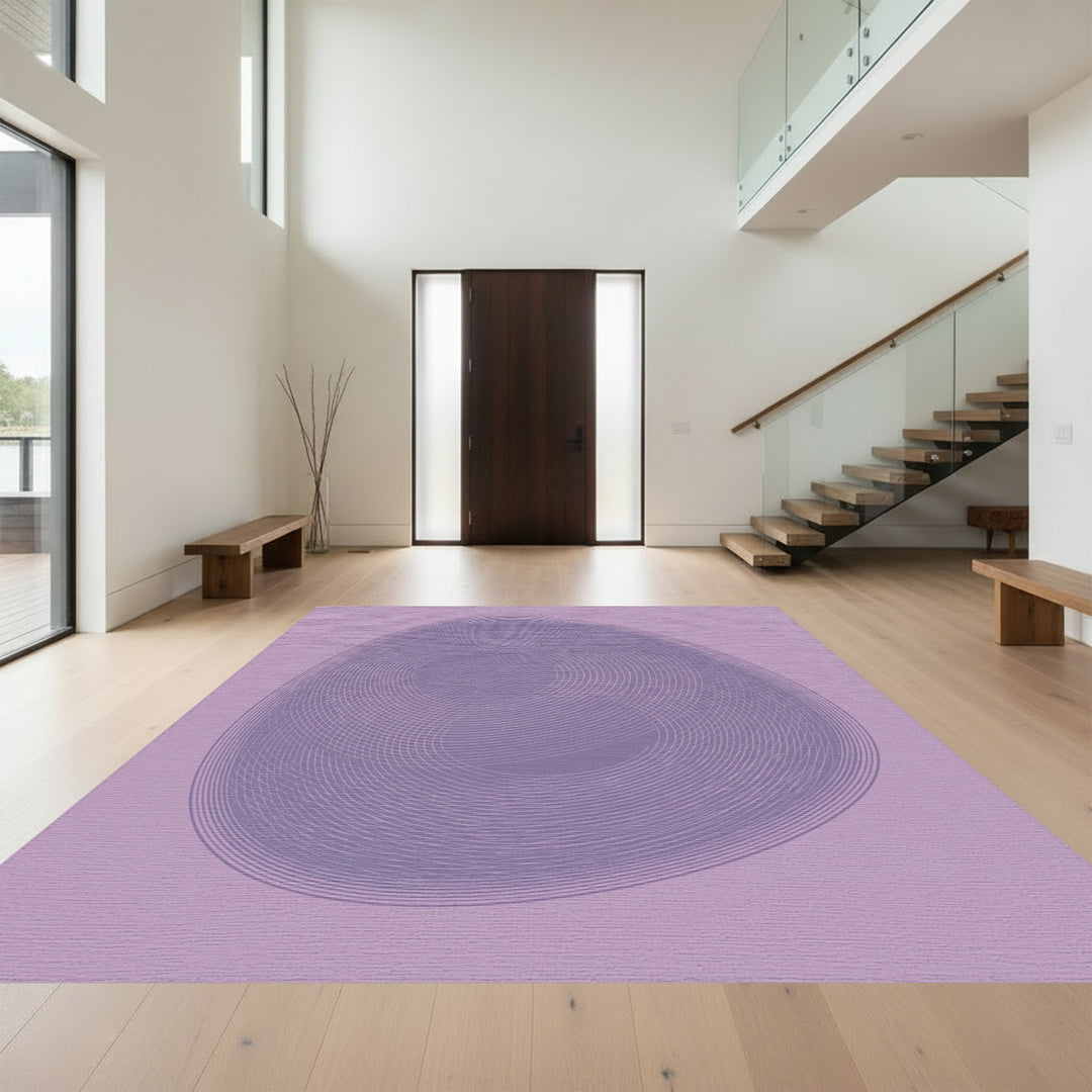 Lavender Abstract Contour Orb Rug