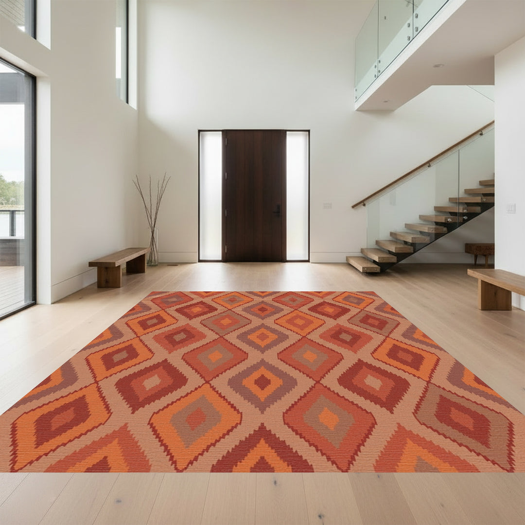 Earthy Diamond Gradient Rug