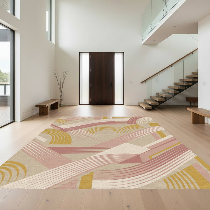Mid Century Abstract Arcs Rug