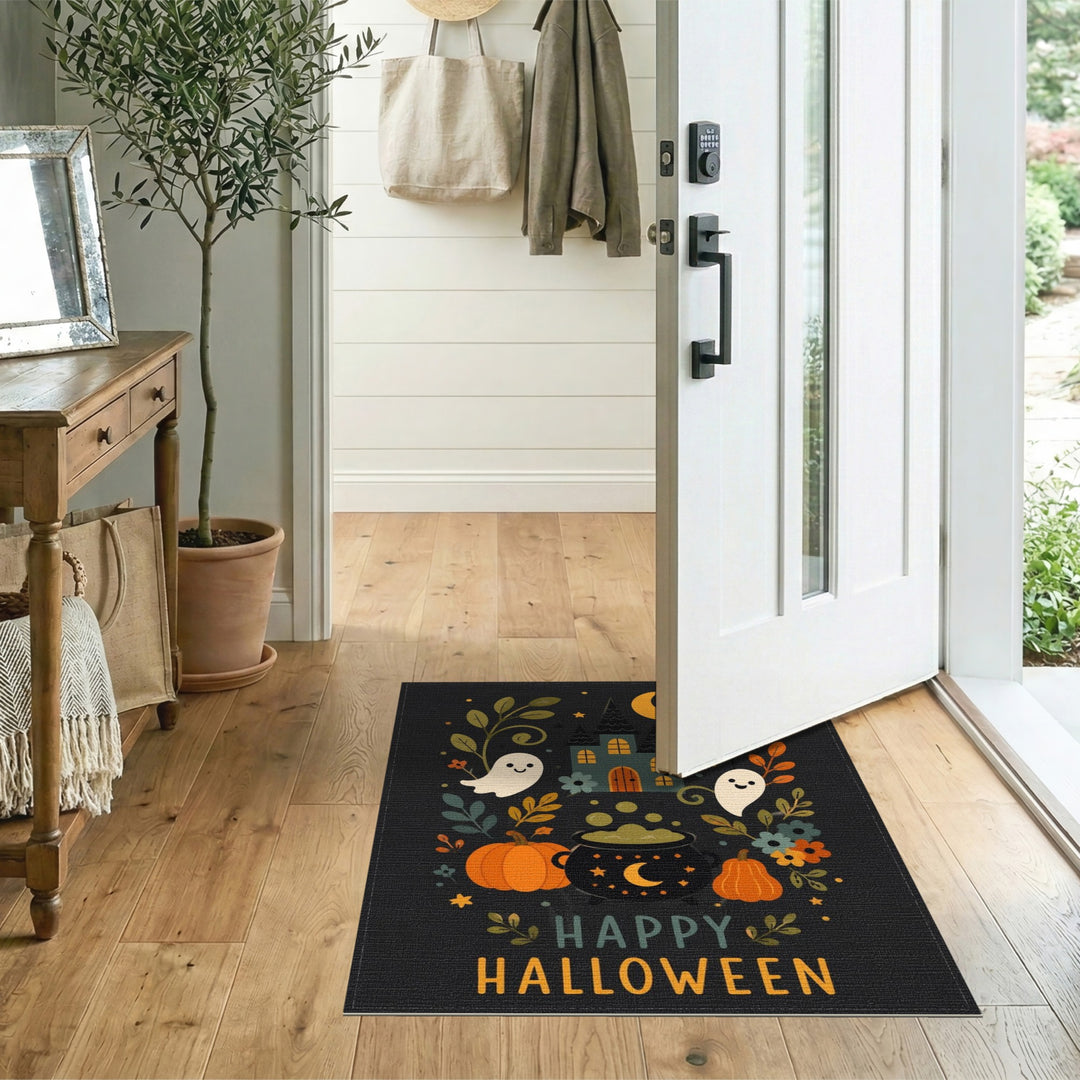 Happy Halloween Ghosts and Pumpkins Kids Rug