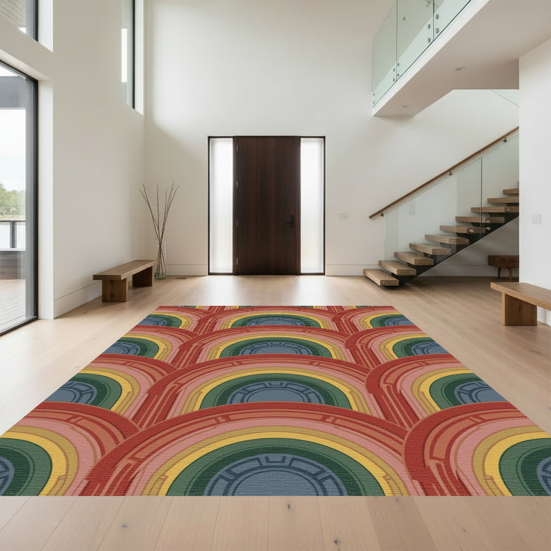 Retro Rainbow Arch Rug