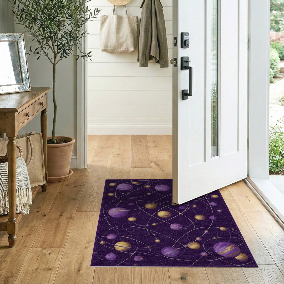 Abstract Area Purple Celestial Orbit Area Rug