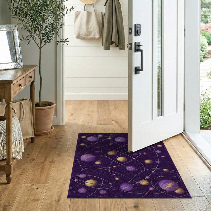 Abstract Area Purple Celestial Orbit Area Rug