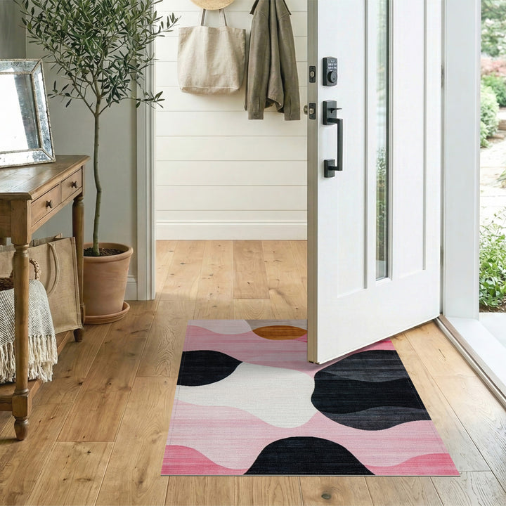 Pink Organic Wave Area Rug