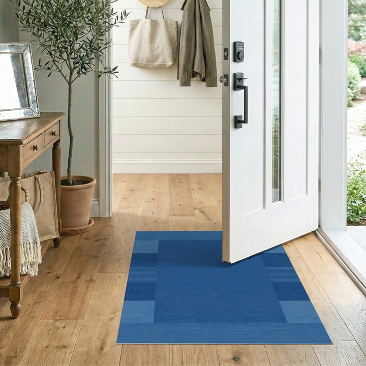 Blue Geometric Modern Area Rug