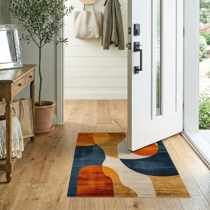 Abstract Circle Multi-Color Area Rug