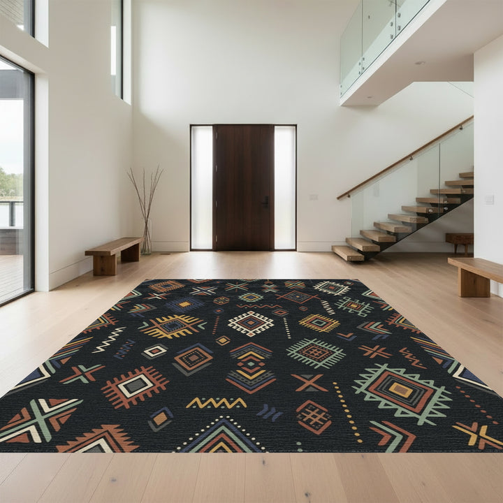 Earthy Diamond Tribal Medallion Rug