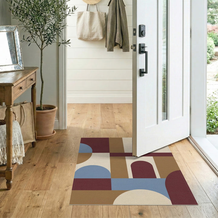 Geometric Modern Brown and Tan Geometric Modern Brown Area Rug