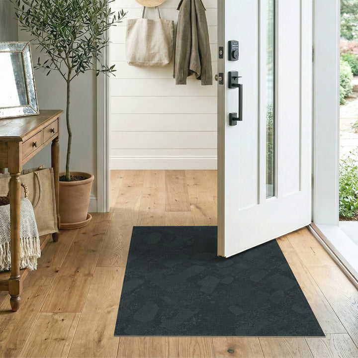 Dark Grey Distressed Vintage Area Rug