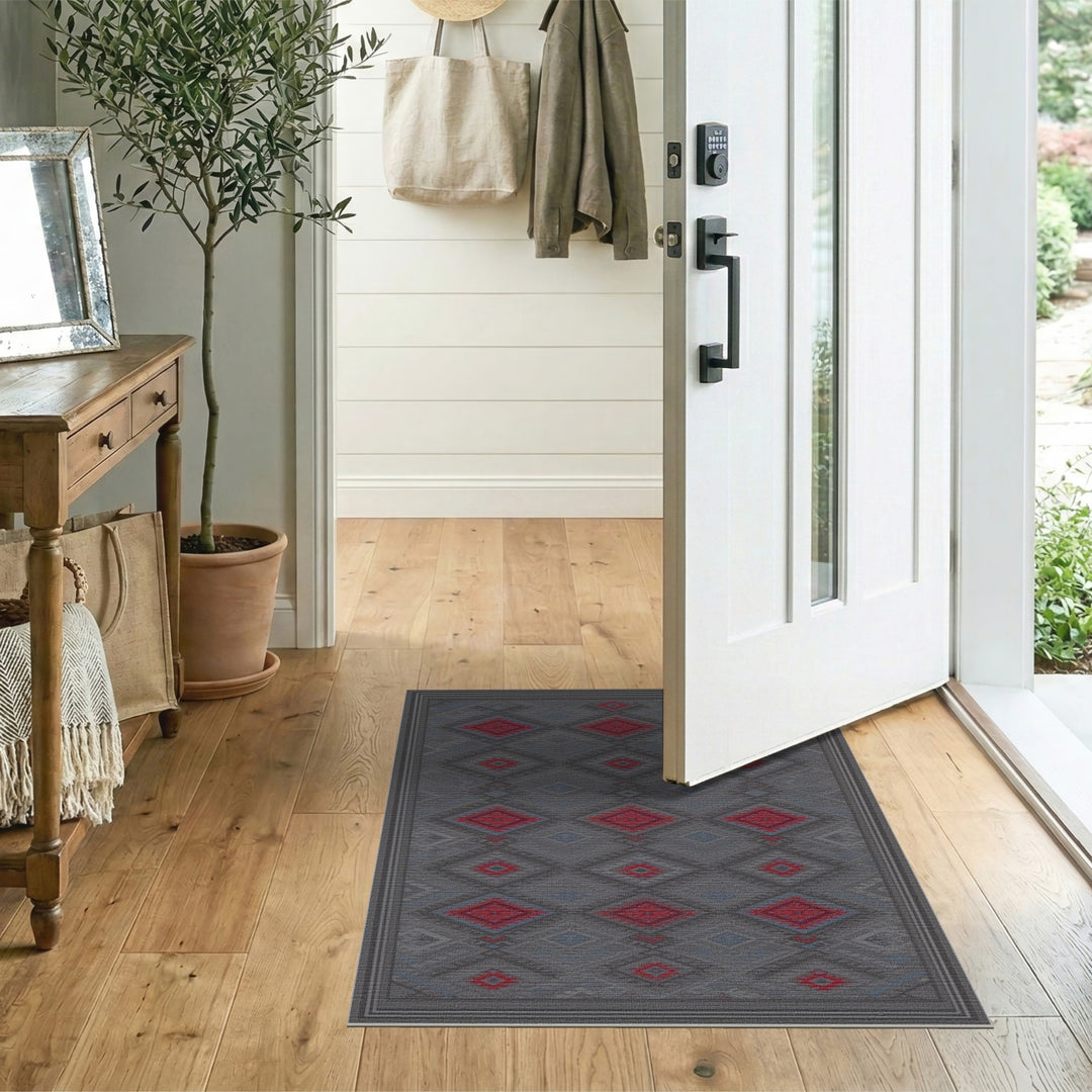Grey Heritage Tribal Area Rug