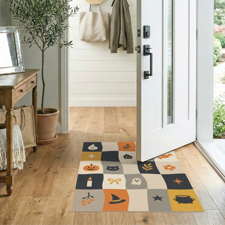 Halloween Icons Multi-Color Kids Area Rug