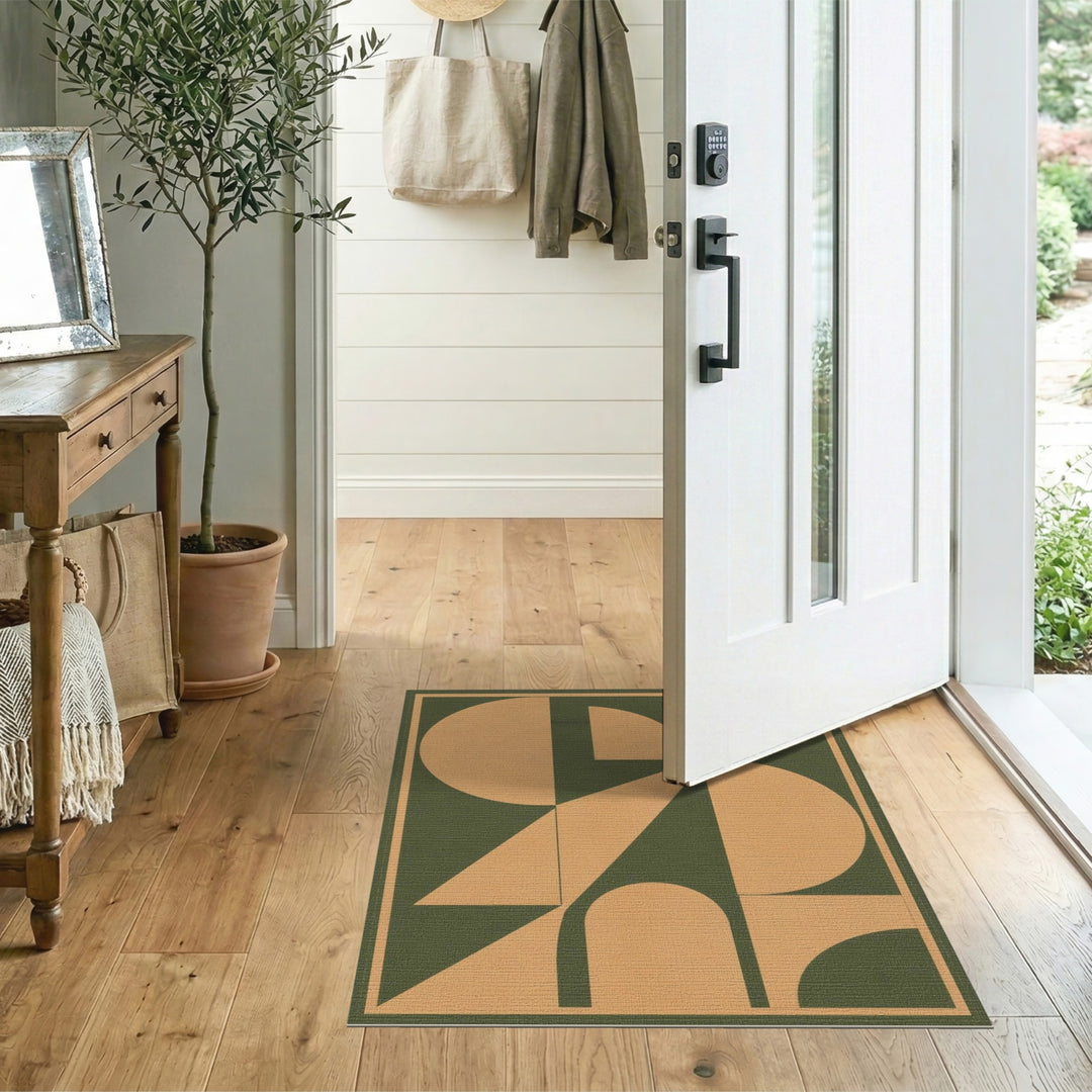 Geometric Green Area Rug