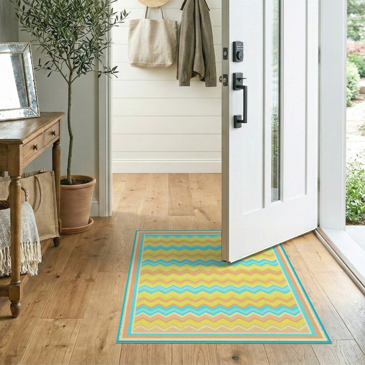 Vibrant Chevron Area Rug