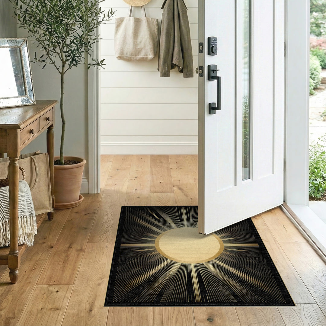 Radiant Gold Sunburst Area Rug