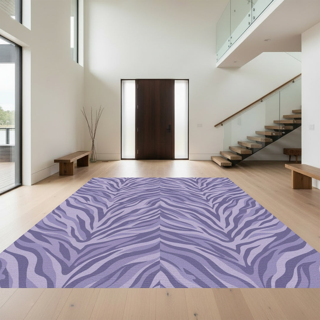 Lavender Zebra Stripe Serpentine Rug