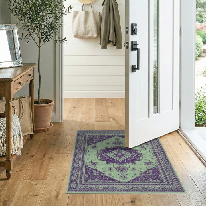 Purple Tribal Medallion Area Rug