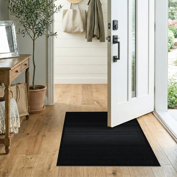 Black and White Black White Geometric Dot Wave Area Rug