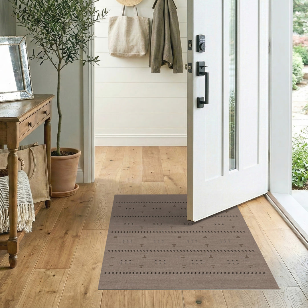 Brown Geometric Dot Area Rug