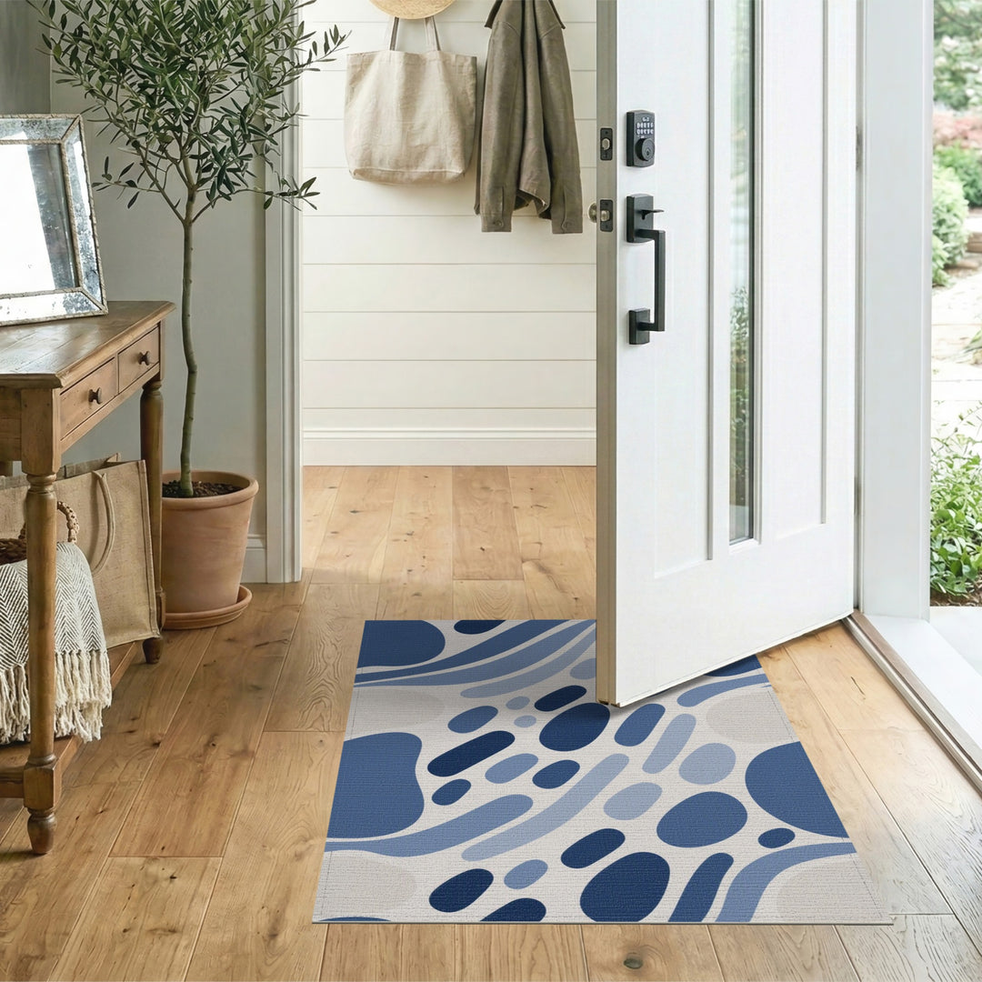 Abstract Area Blue Abstract Flow Area Rug